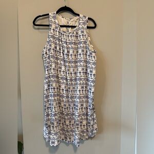 LOFT Blue and White Print Dress